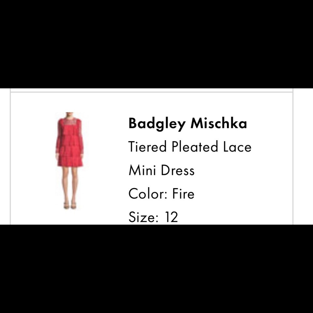 Red fire  mini dress Badgley Mischcka